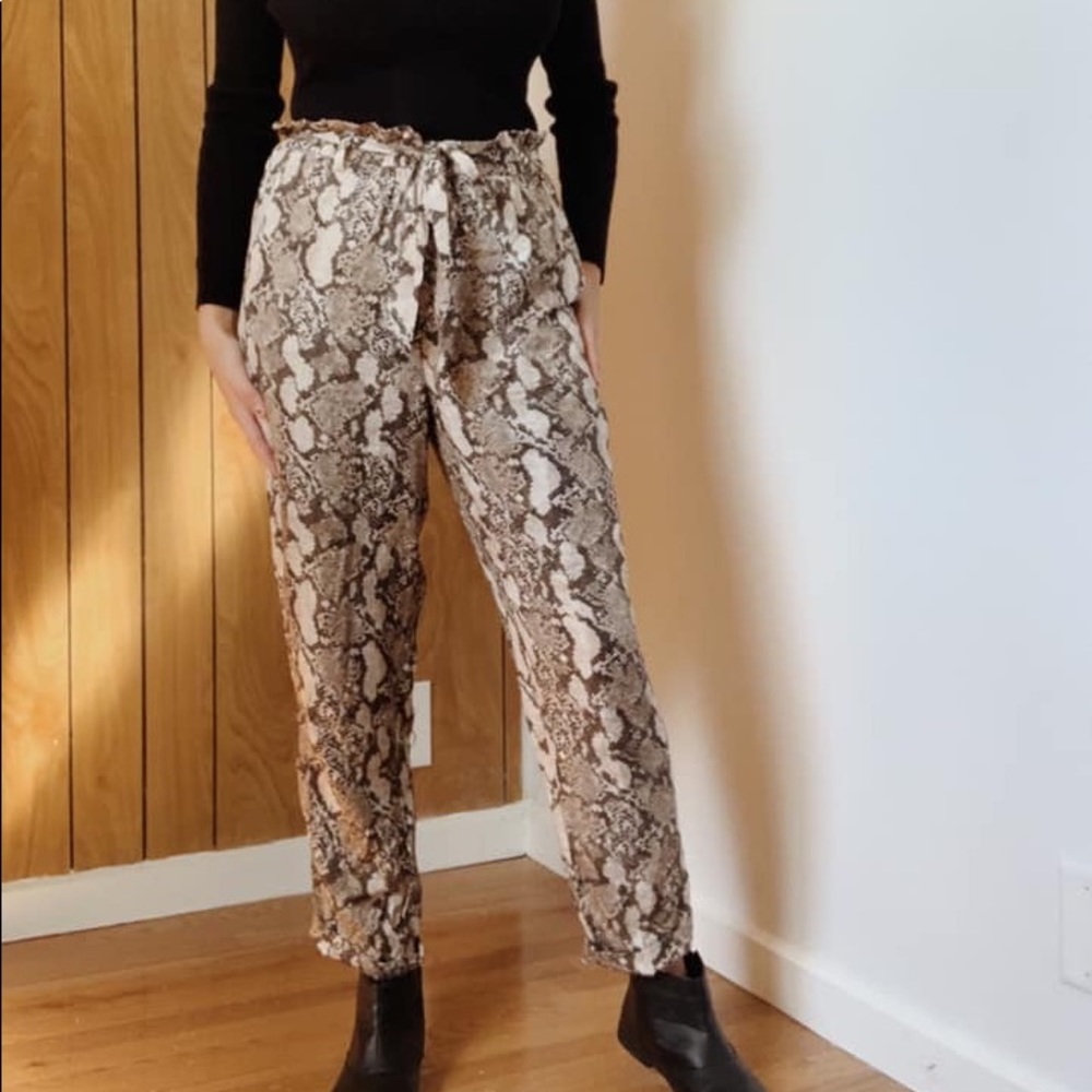 H&M paperbag snakeskin pants